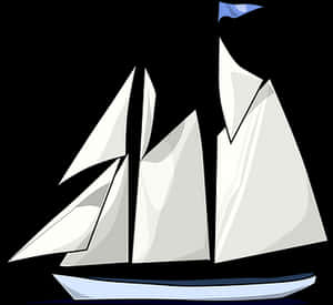 Sailboat Vector Art Illustration PNG image with transparent background