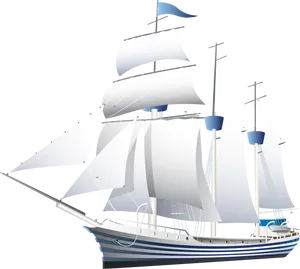 Sailing Yacht Illustration.png PNG Image