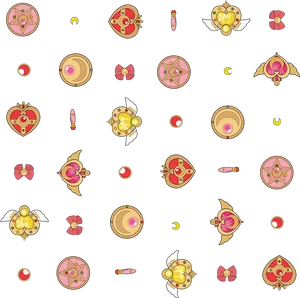 Sailor Moon Icons Pattern PNG Image