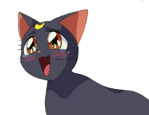 Sailor Moon Luna Shocked Expression PNG Image