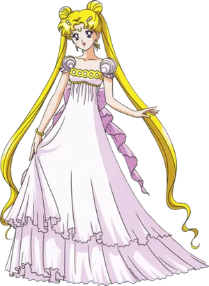 Sailor Moon Princess Serenity Elegant Pose PNG Image