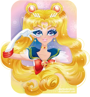 Sailor Moon Saluting Portrait PNG Image