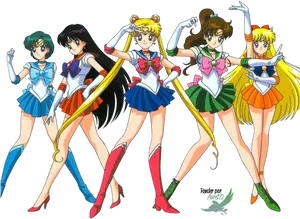 Sailor Moon Team Pose PNG Image