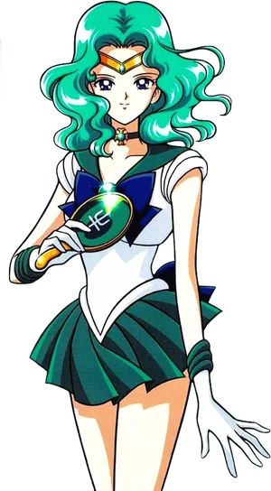 Sailor Neptune Anime Portrait PNG Image