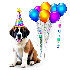 Saint Bernard Birthday Party Png 96 PNG Image