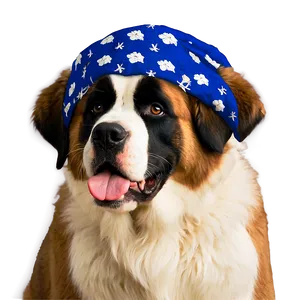 Saint Bernard With Blue Bandana Png Rtc PNG Image