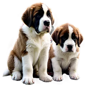 Saint Bernard With Puppies Png Oqb25 PNG Image