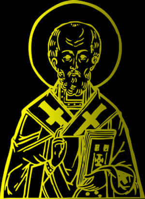 Saint Icon Yellowand Black PNG with transparent background