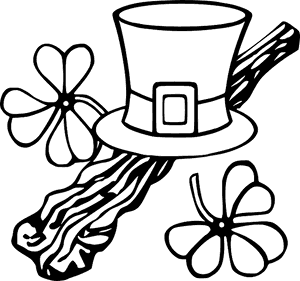 Hat Black, Outline, Tree, White, Branch, Clothing, - Saint Patrick Day Worksheet, HD Png Download PNG with transparent background