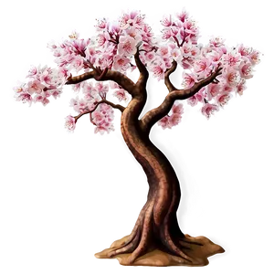 Sakura Tree In Traditional Art Png Irh PNG Image