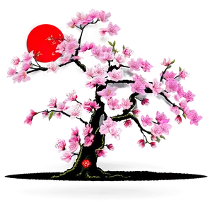 Sakura Tree In Traditional Kimono Setting Png 06122024 PNG Image