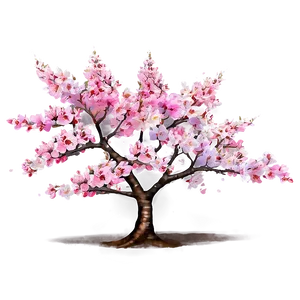 Sakura Tree In Watercolor Style Png Qjc PNG Image