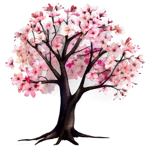 Sakura Tree In Watercolor Style Png Unb PNG Image