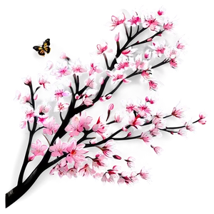 Sakura Tree With Butterfly Png 06122024 PNG Image