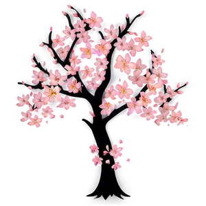 Sakura Tree With Fireflies At Night Png 06122024 PNG Image