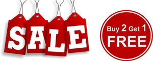 Sale Promotion Buy2 Get1 Free PNG Image