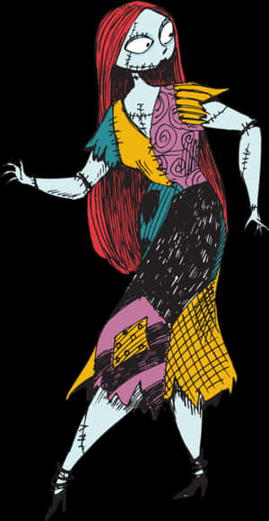 Sally Nightmare Before Christmas Illustration PNG image with transparent background