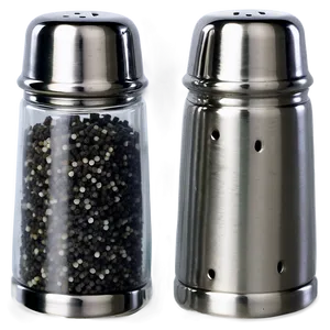 Salt And Pepper Set With Brushed Finish Png 06212024 PNG Image