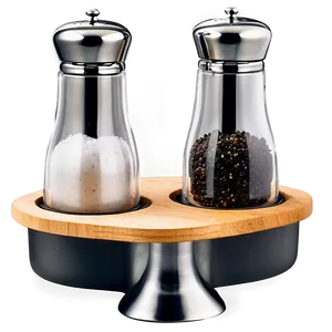 Salt And Pepper Shakers With Stand Png Nmx22 PNG Image