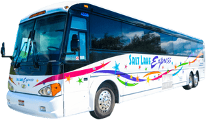 Salt Lake Express Tour Bus PNG image with transparent background