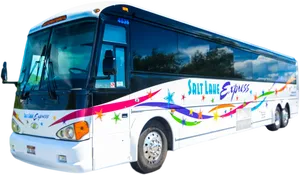 Salt Lake Express Tour Bus PNG Image