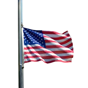 Saluting American Flag On Pole Png 3 PNG Image