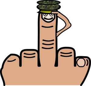 Saluting Cartoon Finger PNG Image