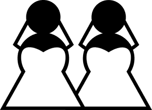 Two Brides Sign - Gay Wedding Couple Clipart, HD Png Download PNG image with transparent background