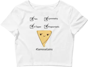 Samosa Gains Fitness Humor Crop Top PNG Image