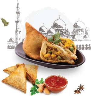 Samosa Traditional Indian Snack PNG Image