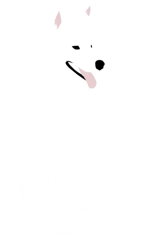 Samoyed Cartoon Graphic PNG Image