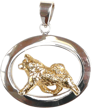 14k Gold Or Sterling Silver Samoyed In Glossy Oval - Locket, HD Png Download PNG