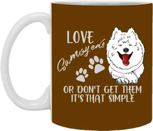 Samoyed Love Coffee Mug PNG Image