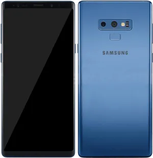 Samsung Blue Smartphone Front Back View PNG Image