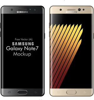 Samsung Galaxy Note7 Mockup Vector PNG Image