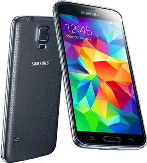 Samsung Galaxy S5 Smartphone Displayand Back Cover PNG Image