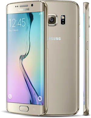 Samsung Galaxy S6 Edge Gold Platinum PNG Image