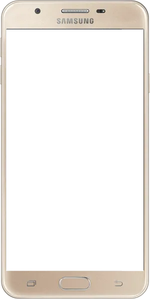 Samsung Gold Smartphone Front View PNG Image