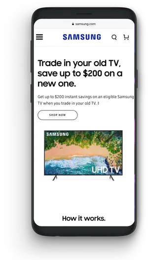 Samsung T V Trade In Deal Mobile Ad PNG Image