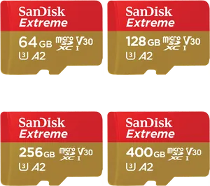 San Disk Extreme Micro S D Cards Collection PNG Image