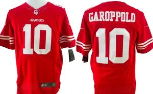 San Francisco49ers Garoppolo Jersey Number10 PNG Image