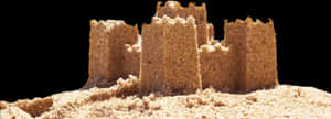 Sand Castle Black Background PNG with transparent background