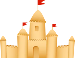 Sand Castle Illustration PNG Image