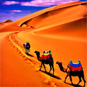 Sand Dunes With Camel Caravan Png 33 PNG Image