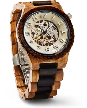 Sandalwood Automatic Watch PNG Image