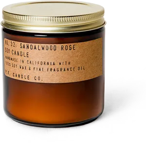 Sandalwood Rose Soy Candle PNG Image