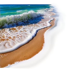 Sandy Beach Sea Waves Png Dnu11 PNG Image