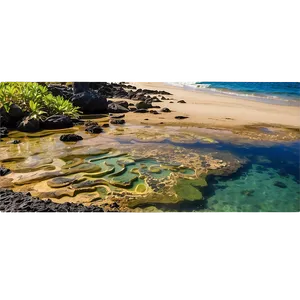 Sandy Beach Tide Pools Png Vri32 PNG Image