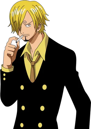 Sanji One Piece Anime Character PNG Image