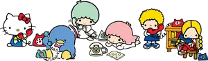 Sanrio Characters Phone Call PNG Image